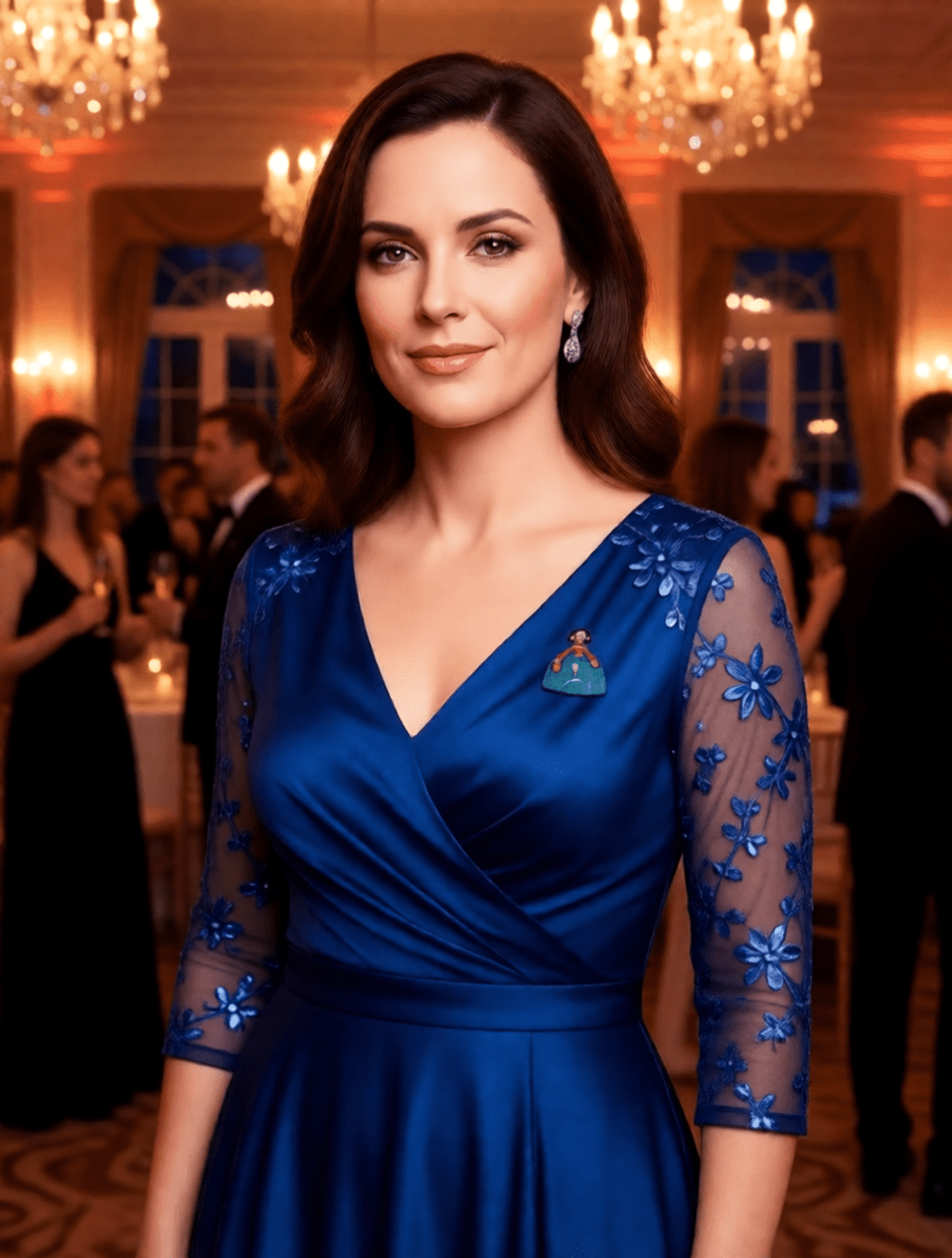 Broche Menina 'Estrella Turquesa' – Brillo Intenso y Rojo Rubí - 3