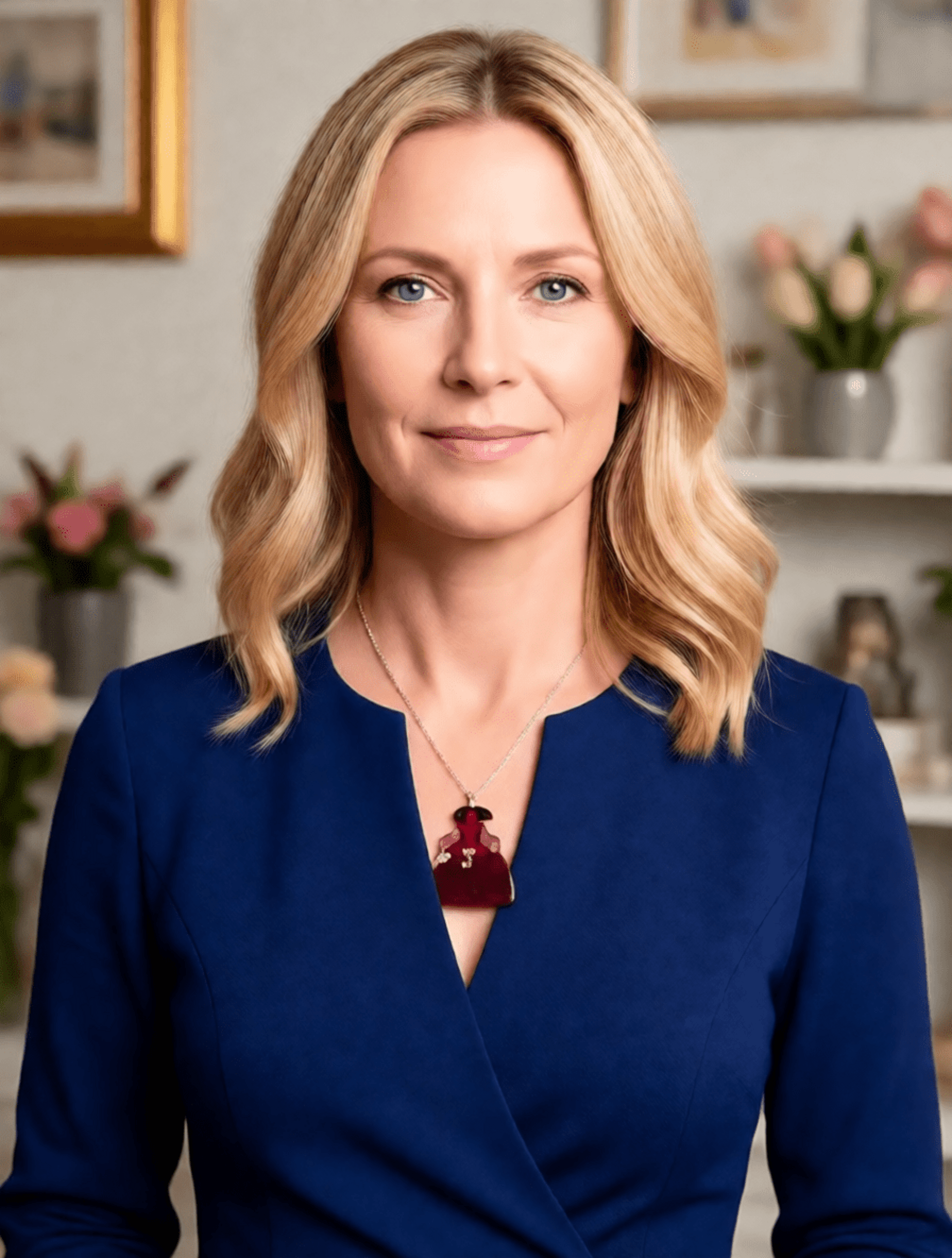 Colgante de Lujo Menina 'Rubí Real' – Perla y Cristal - 4