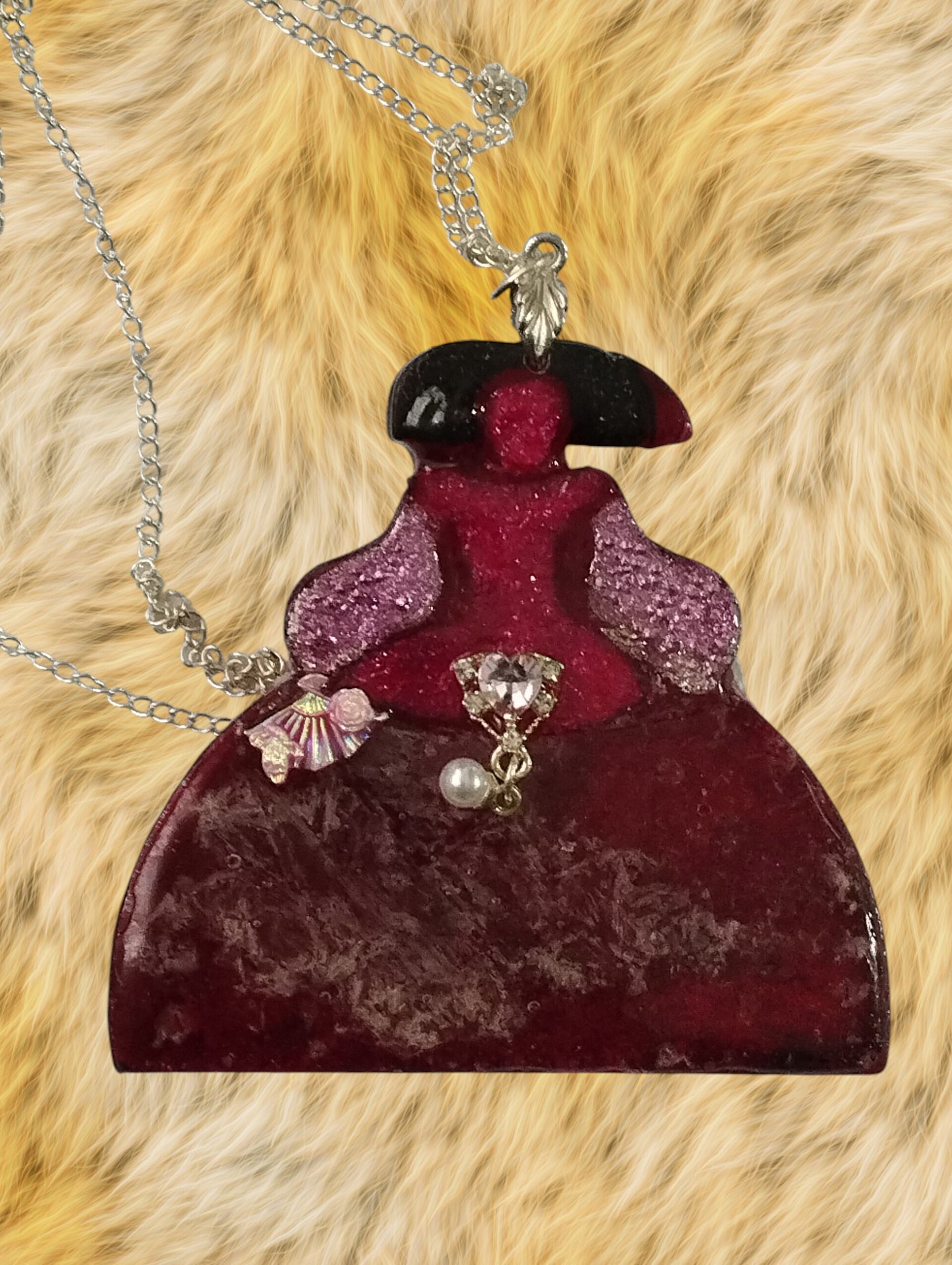 Colgante de Lujo Menina 'Rubí Real' – Perla y Cristal - 2