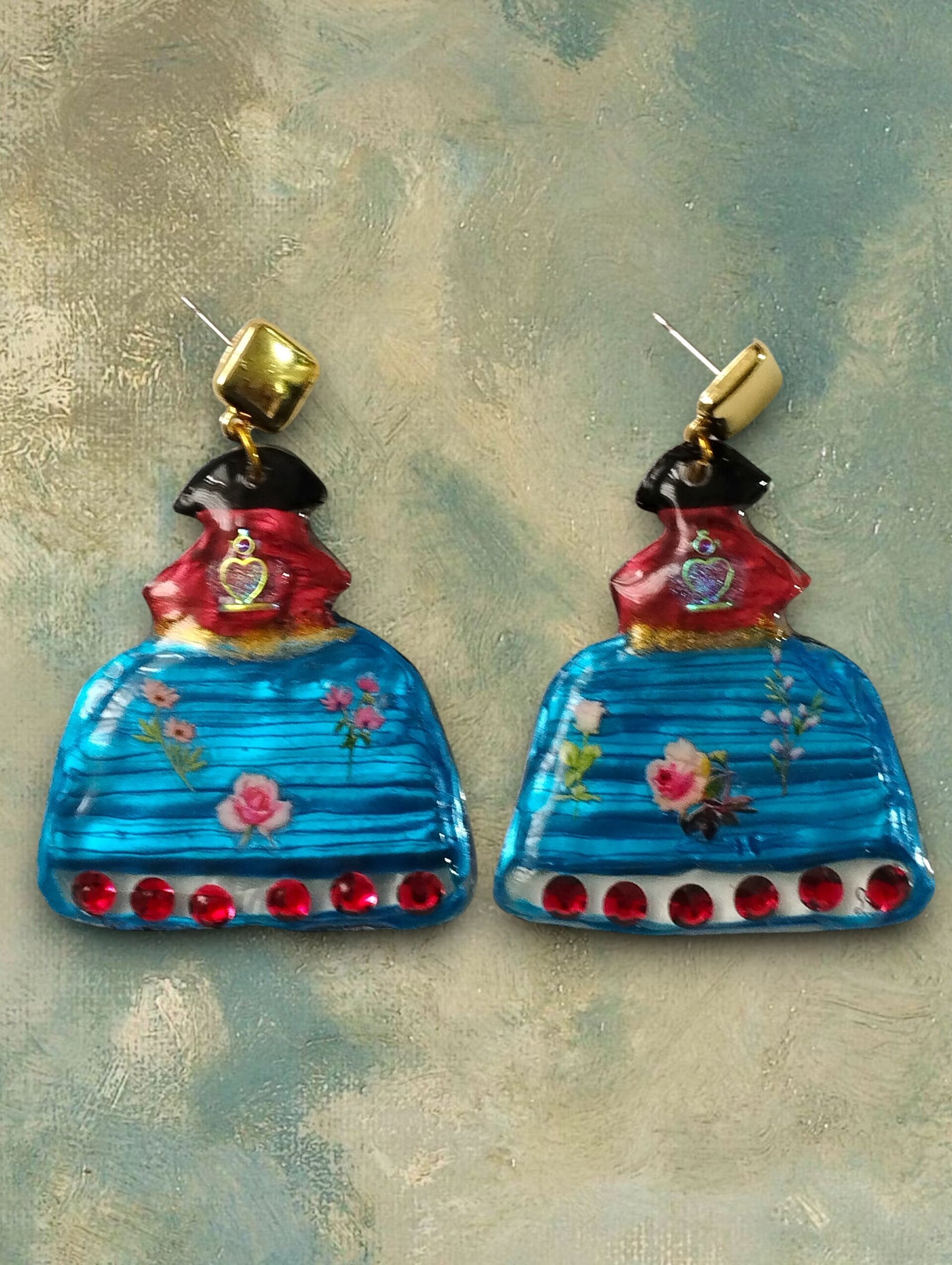 Pendientes Meninas 'Jardín de Azul' – Florales y Joyas Rubí - 4